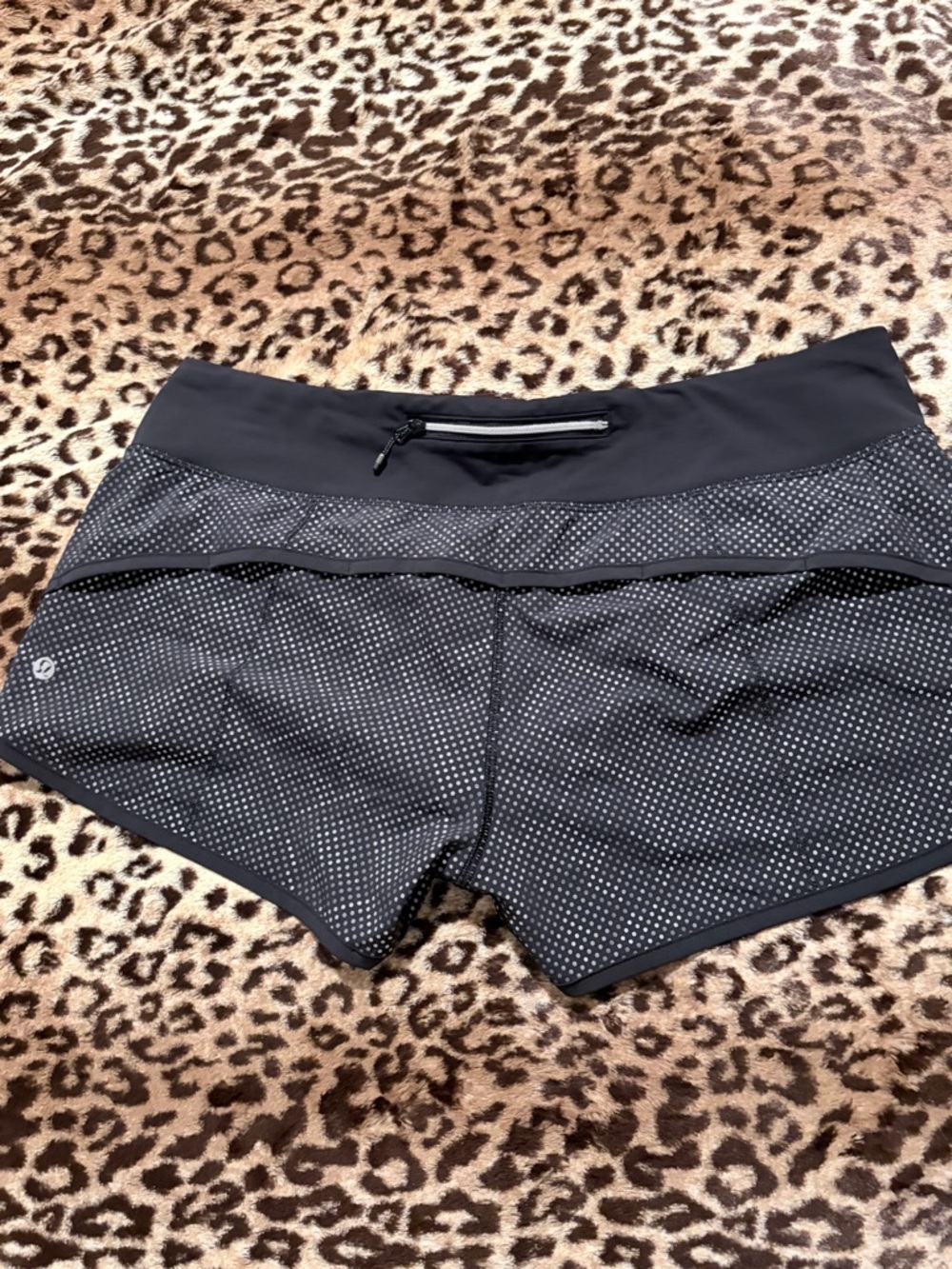 Lululemon Women's Black Dot-Print Running Shorts